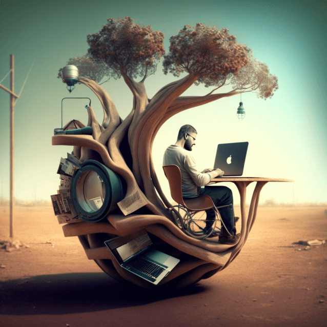 Flexible work-life balance illustration
